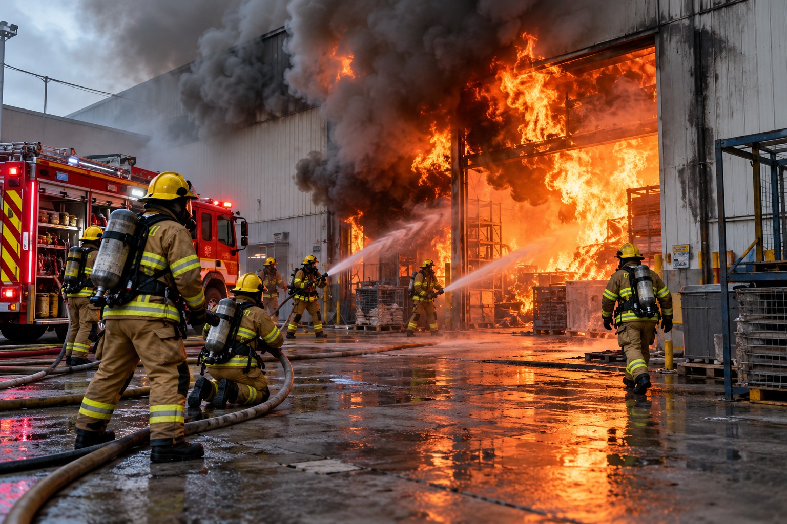 incendio en el trabajo